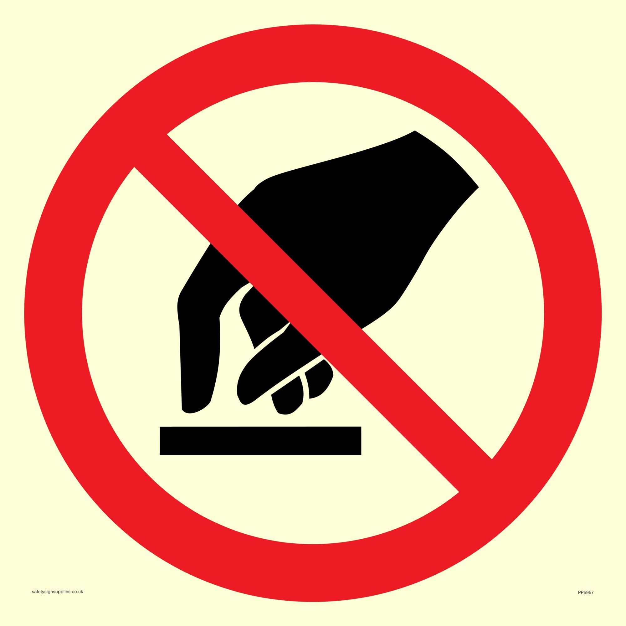No touching symbol sign - Vinyl Photoluminescent sticker
