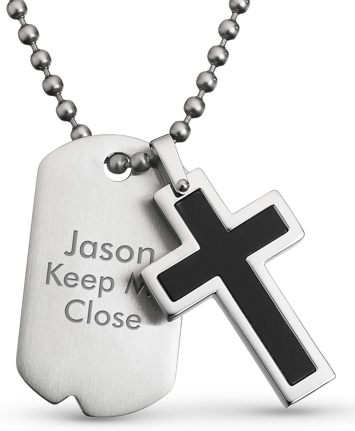 black cross dog tag