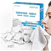 ANKEXIN 200 PCS Compressed Towels, Extra Thick Disposable Face Towel Tablets, Portable Bulk Compressed Coin Tissues for Home, Travel, Camping, Outdoor Sports