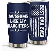 Dad Gifts from Daughters Awesome Like My Daughters Mug Tumbler for Father Papa Mugs from Daughter Awesome Like My Daughter Cup Best Dad Ever Gifts Stainless Steel Tumbler 20oz