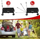 Rainberg Folding Trolley Cart with Table, 120KG Capacity, Black view 5