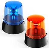 GAGIRA 1 Set Red &amp; Blue Rotating Strobe Light, Battery Operated 360 Degree Rotating Light, Disco Bar Party Decorative Light