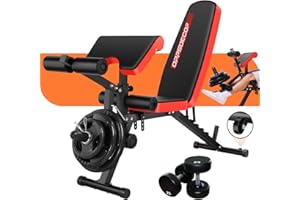 OPPSDECOR Adjustable Weight Bench with Leg Extension, Leg Curl - 800 LBS Heavy Duty Workout Bench for Home Gym - Preacher Curl, Flat, Incline, Decline Sit Up - Full Body Workout