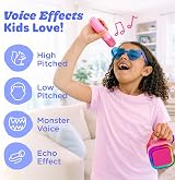 Move2Play Mini Karaoke Machine Kids Pink Pop 20+ Songs 2 Mics Bluetooth view 6