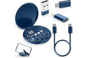 Cable Management Storage Box with Charging Cable and Card Holder, Desk Cord Organizer Storage Case for Travel Home Office Use