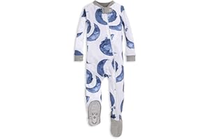 Burt's Bees Baby Boys' Pajamas, Zip-Front Non-Slip Footed Sleeper, Organic Cotton