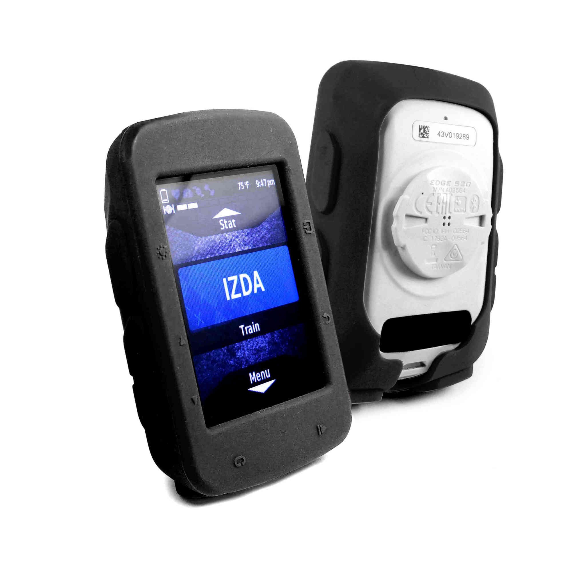 Tuff Luv I3_70 Silicone Gel Skin Case Cover for Garmin Edge 520 + Screen Protector - Black