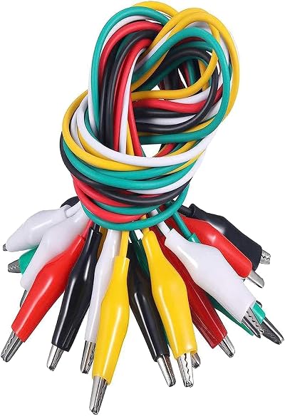 Dolaso 10 Pcs Crocodile Clips Small Alligator Clips Test Leads 50cm 24AWG