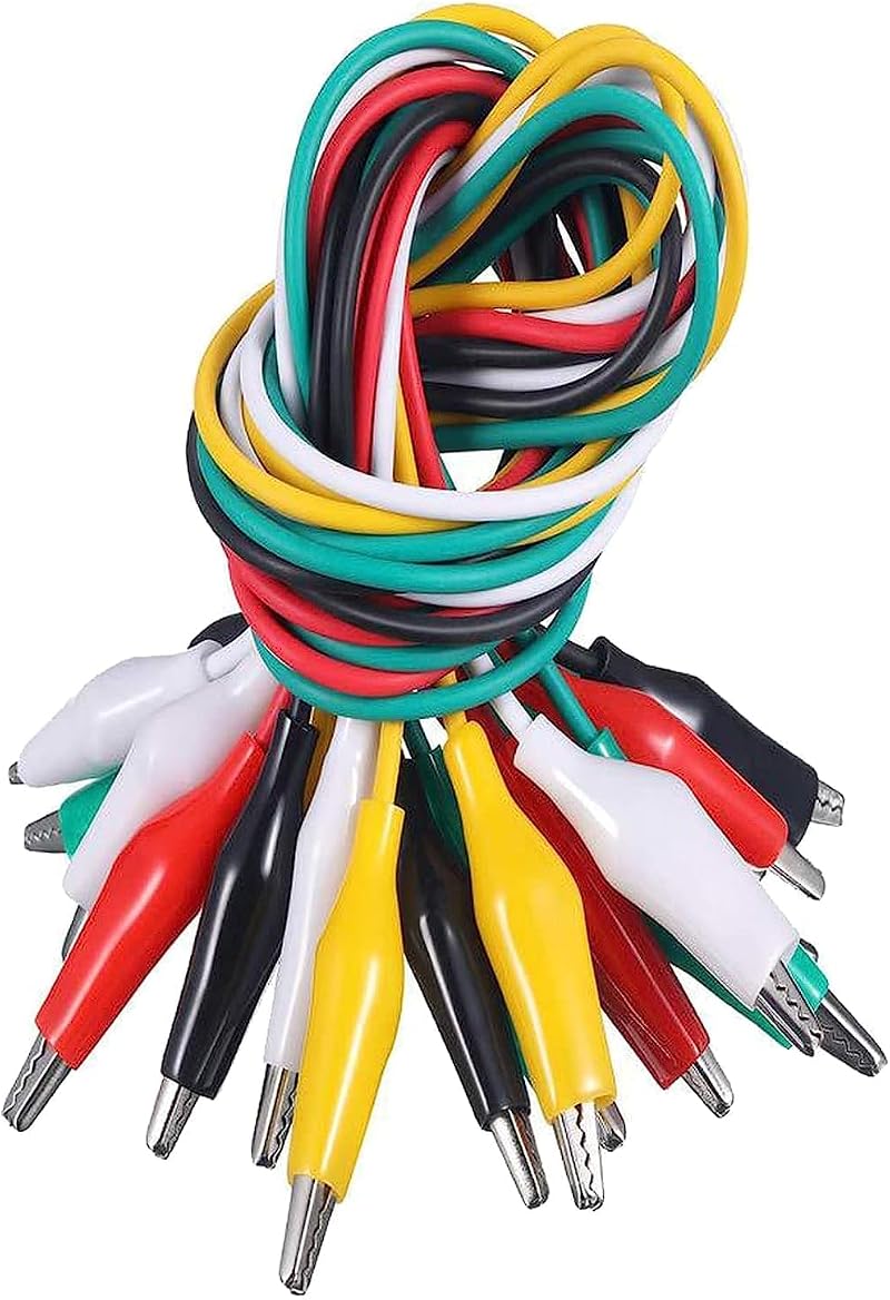 Dolaso 10 Pcs Crocodile Clips Small Alligator Clips Test Leads 50cm 24AWG
