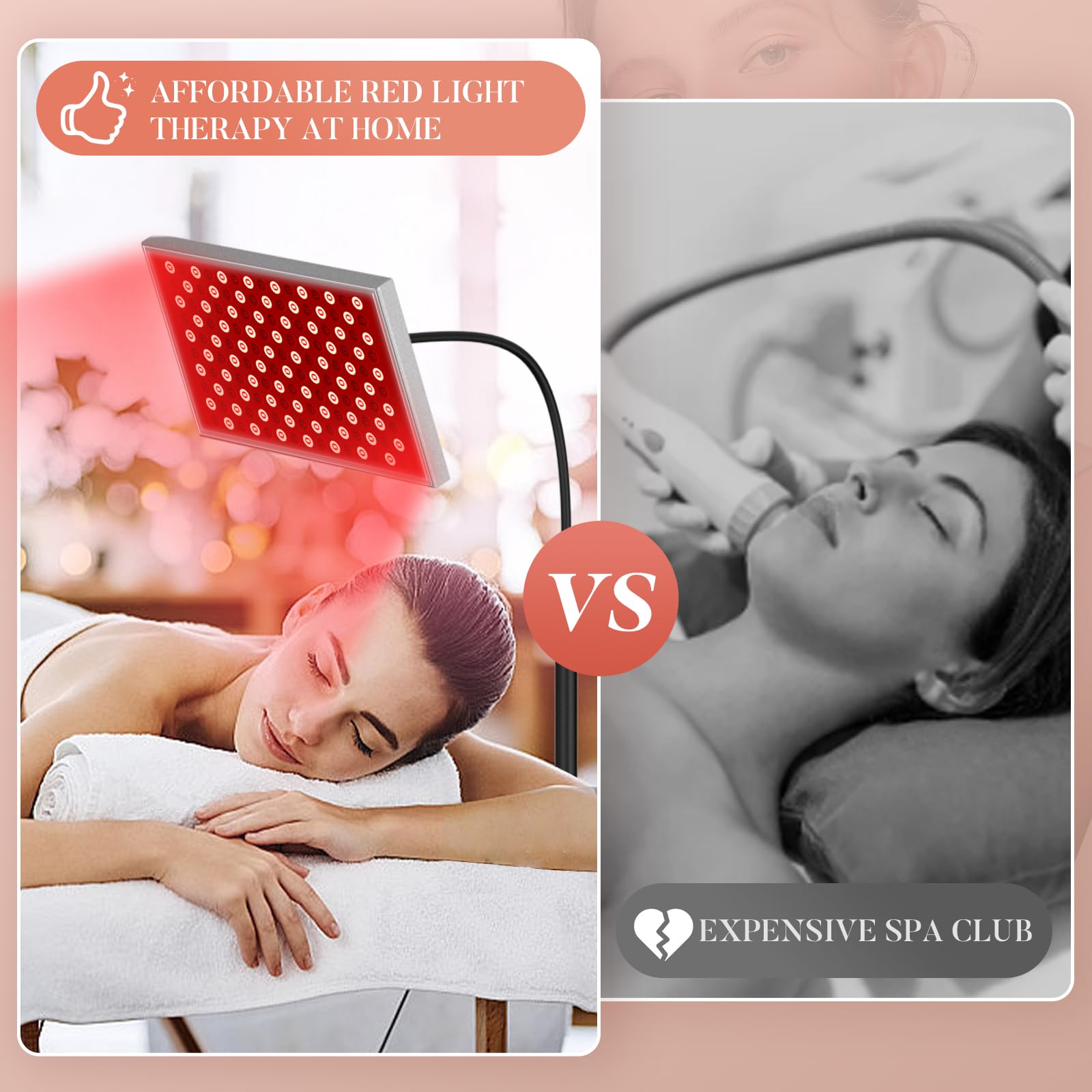 Red Light Therapy for Body, Infrared Light Therapy Panel Lamp with Stand, 660nm and 850nm Near Infrared LED Red Lights Therapy Device at Home for Face and Body