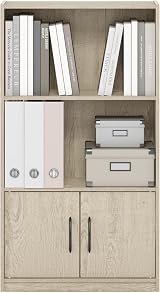 Furinno GRUEN 3-Tier Book Shelf with Cabinet Metropolitan Pine view 3