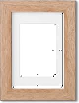 Fabian Clarke London A5 Modern Oak Photo Frame with White A6 Mount view 2
