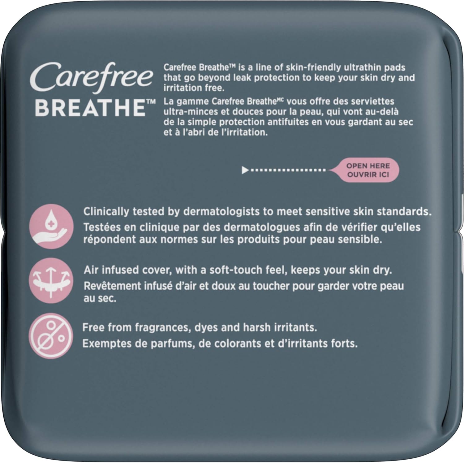 Carefree Breathe Ultra Thin Overnight Pads with Wings, Irritation-Free Protection, 24 Count: Health & Personal Care
