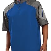 Holloway Raider Pullover Cage Jacket - Weather-Resistant Quarter Zip Athletic Wear with Sleeve Pocket
