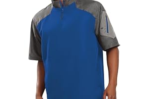 Holloway Raider Pullover Cage Jacket - Weather-Resistant Quarter Zip Athletic Wear with Sleeve Pocket