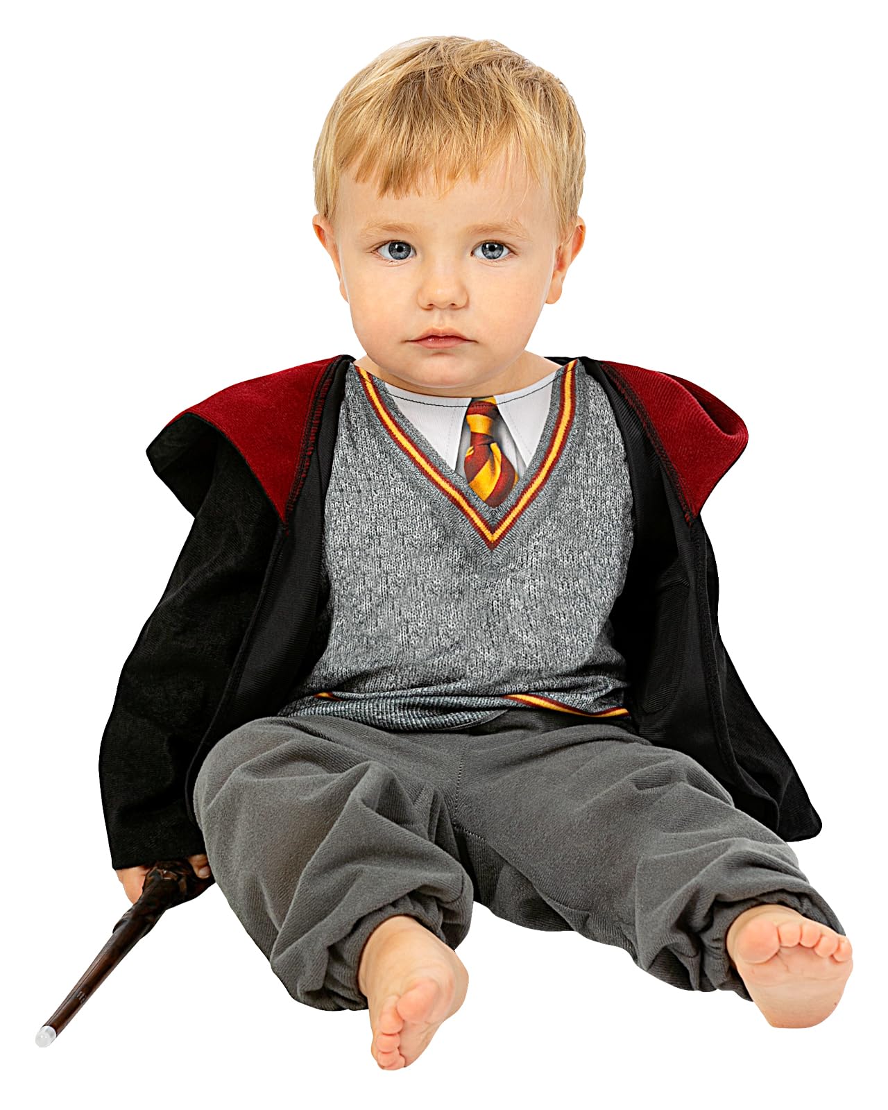 Funidelia Official Harry Potter Costume for Baby with embroidered logo, Gryffindor Tunic for Newborn Hogwarts, Carnival, Halloween and Party Costumes - Size 12-24 months