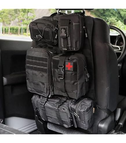Organisateur De Siège Auto Universel Avec Poches MOLLE - Rangement Pour Siège Avant, Protection Anti-Rayures
