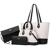 4PCS Women Fashion Handbags Purses Wallet Shoulder Bags Casual Tote Bag Crossbody Bags, Handbag Set Gift for Ladies Girls