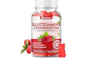 UPNEUTRI Sugar Free Glucosamine Chondroitin Gummies, Extra Strength 1500mg Glucosamine with Chondroitin MSM & Elderberry & Turmeric, Joint Support Supplement for Men & Women Joint Health