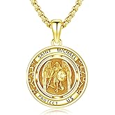 LEECCI Saint Necklace 925 Sterling Silver Patron Amulet Medal Jewelry for Men Women
