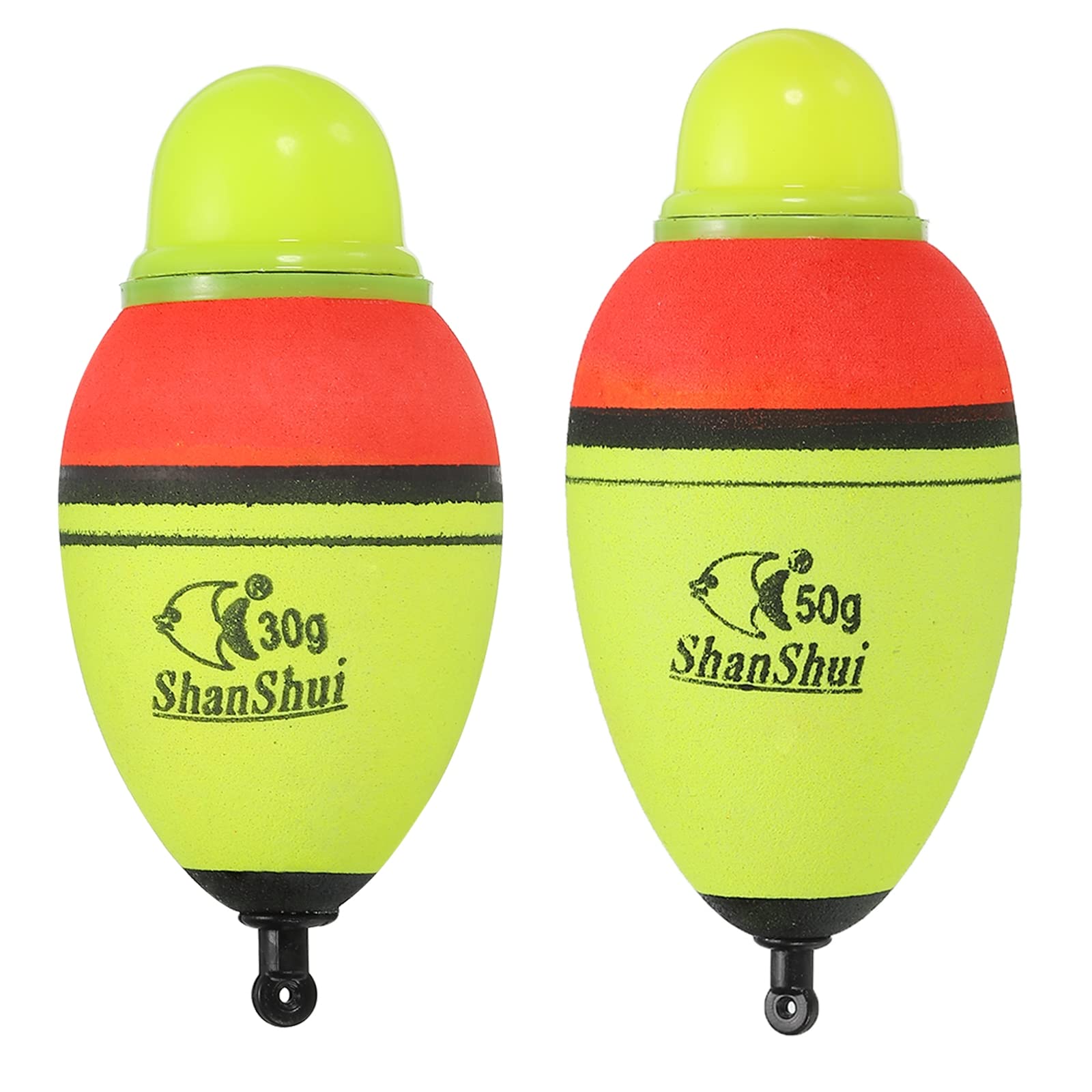 PATIKIL 1oz 1.8oz Lighted Fishing Slip Bobbers, 1 Pack EVA Light Up Fishing Float for Night Fishing, Yellow