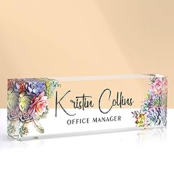 Custom Name Plate for Desk, Acrylic Office Decor