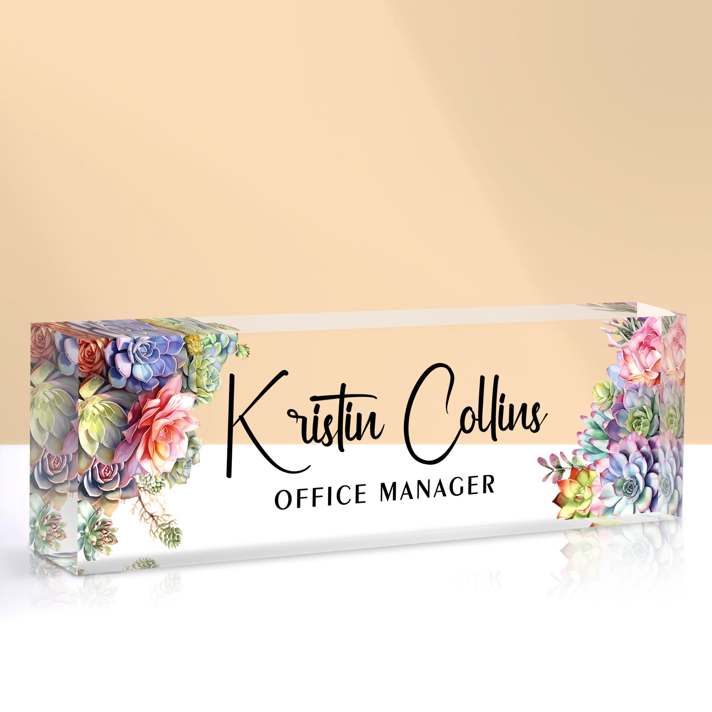 Custom Name Plate for Desk, Acrylic Office Decor