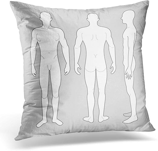 Amazon Com Emvency Throw Pillow Covers Human Male Body From Three