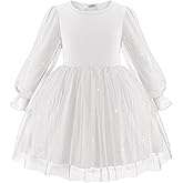 Arshiner Toddler Christmas Dress Girls Sequin Tulle Puff Long Sleeves Tutu Dress Princess Birthday Party Clothes 1-6T