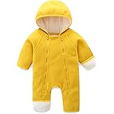 JingleBaBa Newborn Baby Fleece Jumpsuit Girls Boys Winter Hooded Coverall Romper Cute Baby Snowsuit Clothes