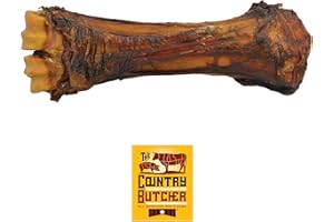 THE COUNTRY BUTCHER Beef Shank Dog Bonesfor Aggressive Chewers, Large Breed Dog Treat, Natural, Tough, Chew Toy, Made in The USA, 3 Count