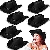 Unittype 6 Pcs Valentine's Day Women Cowgirl Hat Mardi Gras Cowgirl Hats for Women Bachelorette Themed Party Birthday