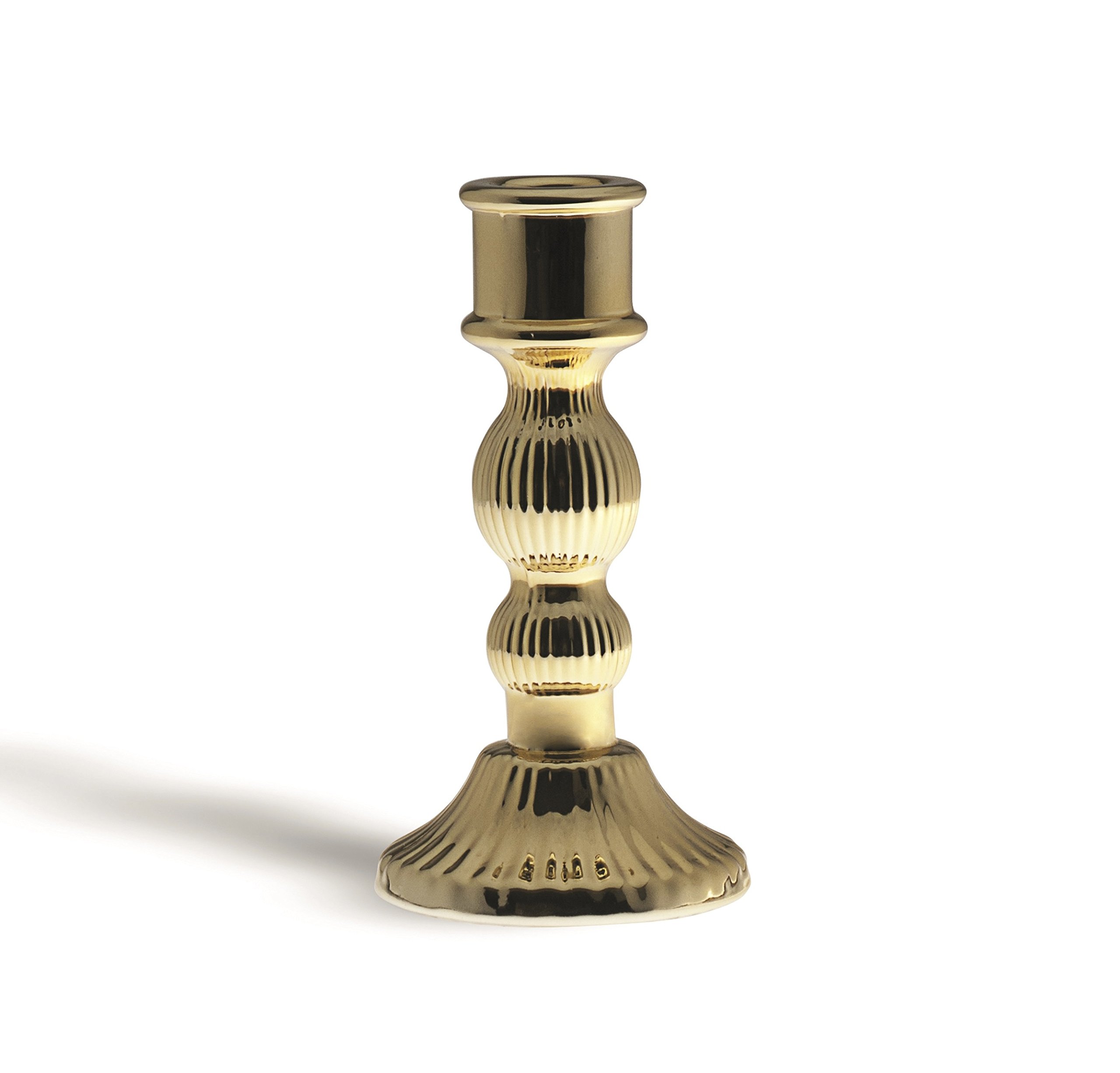 Excelsa Light Candle Holder, Glass, Gold, 8 x 8 x 15 cm