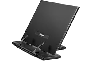 Readaeer Metal Book Stand for Desk Portable Document Holder for Cook Book, Music Book, iPad, Laptop, Reading Rest with 7 Adju