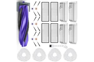 BUXEBUX 20Pcs Replacement Parts for Narwal Freo X Ultra Accessories Robot Vacuum Cleaner Spare Kit, 1 Main Roller Brush, 4 Hepa Filters, 4 Mop Pads, 4 Dust Bags, 6 Side Brush,1 Clean Tool