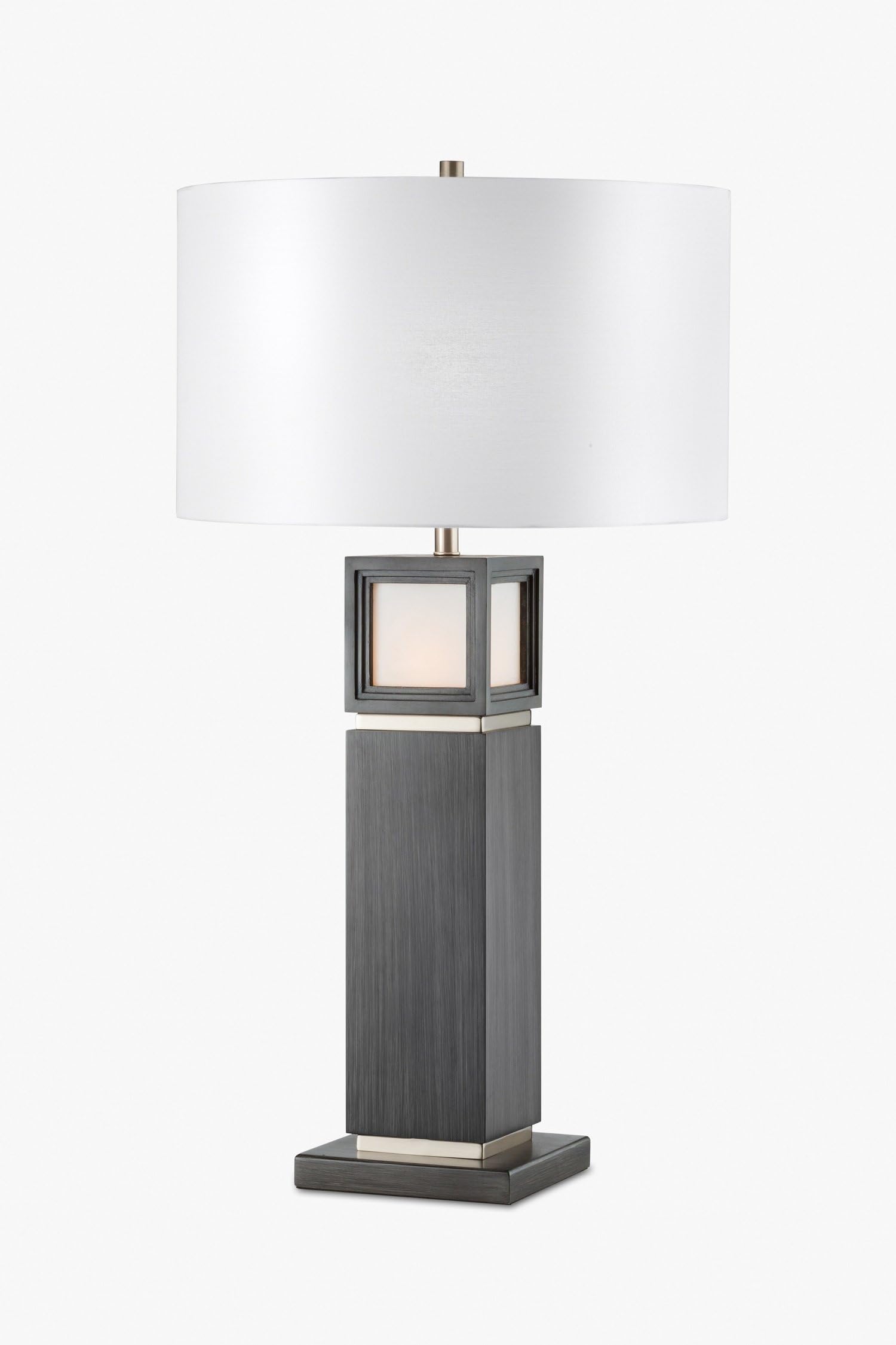 NOVA of California 1011099 Woodbury Transitional Wood Table Lamp, Unique Design with Gray Finish for Modern Living Rooms and Nightstands