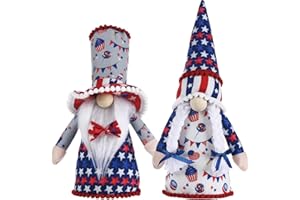ZTML MS ZTML 4th of July Gnomes Decorations - 2 Pcs Handmade Swedish Tomte Plush, Patriotic Decor for Memorial, Veterans & Independence Day, Gift for Friends