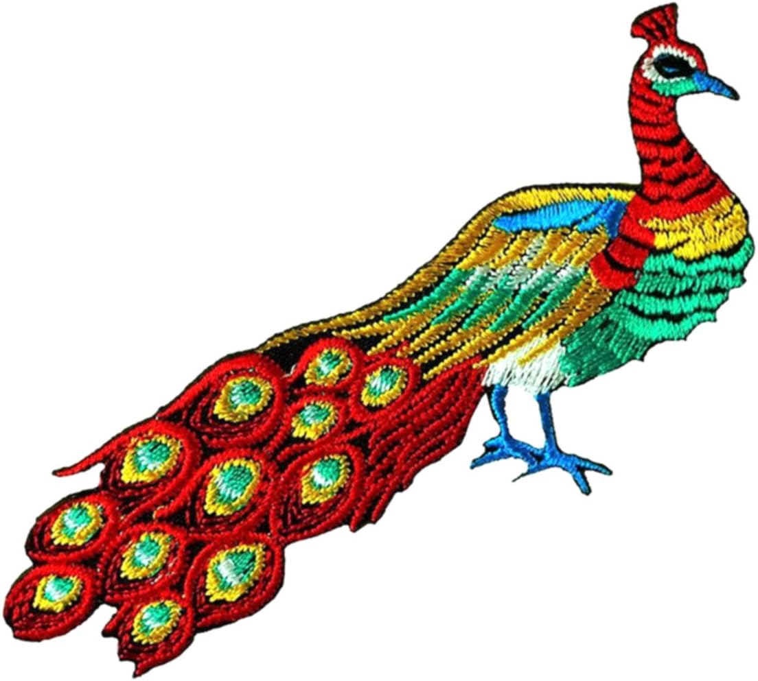 Peacock Peafowl Bird Embroidered Iron on Patch #FF