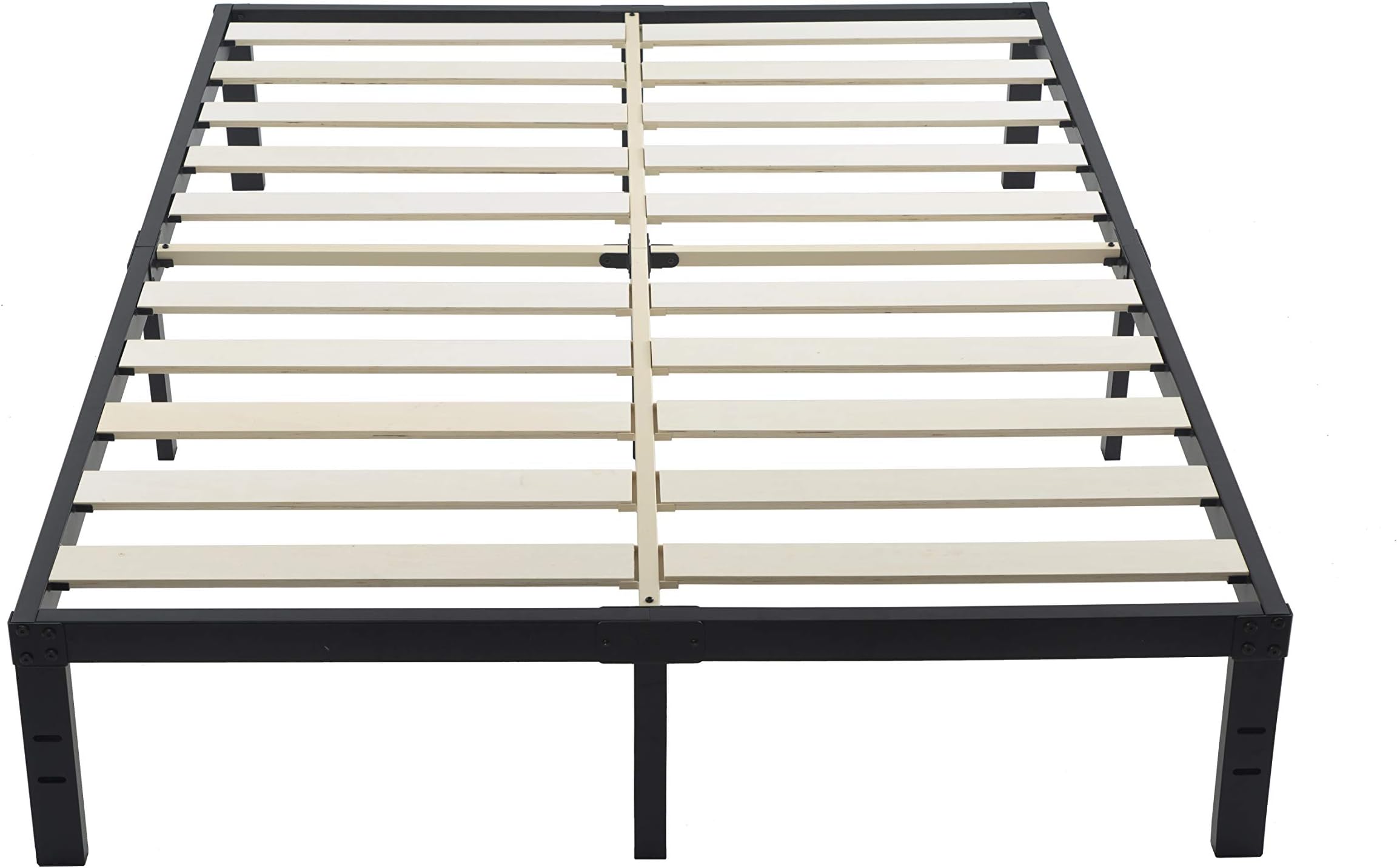 ZIYOO King Size Bed Frame 14 Inches High 3 Inches Wide Wood Slats with 3500 Pounds Heavy Duty Support for Foam Mattress, No Box Spring Needed, Easy Assembly, Noise Free