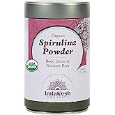 Imlakesh Organics Spirulina, Powder (12oz Metal Jar)