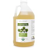 velona USDA Organic Castor Oil - 1 Gallon / 128 fl oz, Cold Pressed | Hexane-Free Multi-Purpose Moisturizing Oil for Brows, L