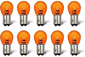 Rafeal Auto 1157 Amber Light Bulb 10 Pack,S25 Automotive Brake Light Turn 1157A Miniature Bulb Mini Bulb Taillight Turn Signal Light,Replacement for Cars,Trucks,SUVs