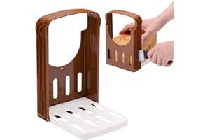 Foldable Bread Cutting Bread Slicer Guide, Compact Sandwich Bagel Loaf Slicer & 4 Thickness Adjustable Plastic Household Toas