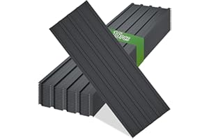 Jaxilyn Metal Roof Panels 15 pcs 6.1ft Length Galvanized Steel Corrugated Tin Roofing Panels Gazebo Top Cover Garages,Sheds, Stables and Mobile Homes Replacement for Patio Outdoor Garden, Black