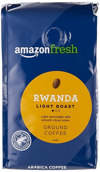 AMAZON FRESH, RWANDA GROUND COFFEE, LIGHT ROAST, 12 OUNCE (PACK OF 3)
