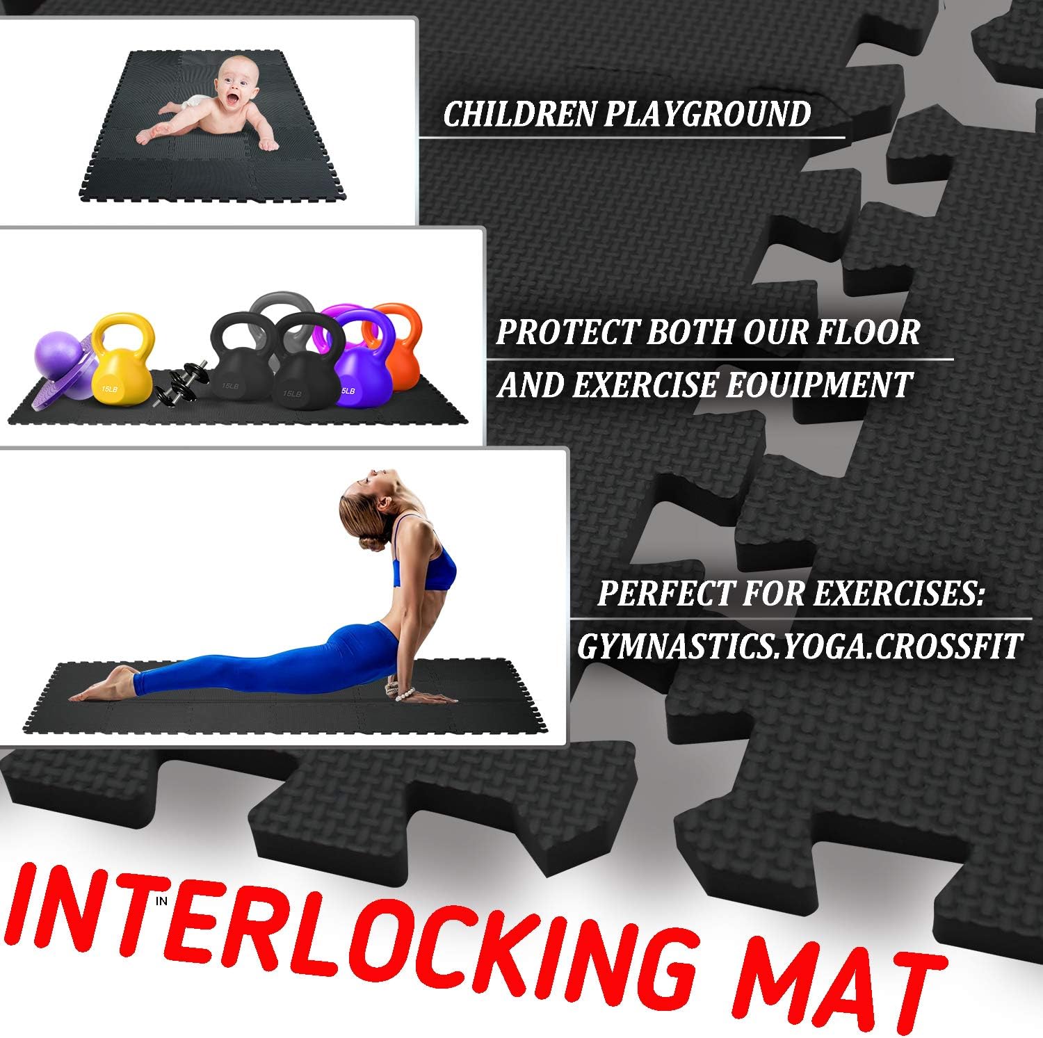 Baby Play MAT Game MAT Floor Tile Foam Pads Foam Kids Kid Rug Tile Flooring Baby Floor MAT Crawling MAT Interlocking MATS Baby Gym Mat Gym Flooring Mat Puzzle Exercise Mats SCDW101108112G301018: Sports & Outdoors