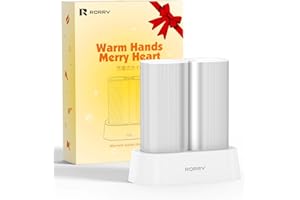 RORRY Hand Warmers Rechargeable 2 Pack, 10000mAh 360° Heating Magnetic Electric Hand Warmer, 24Hrs Warmth Portable Reusable Pocket Heater for Camping Hunting Gifts for Men Women