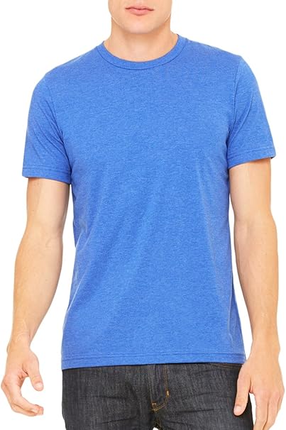 Bella Jersey Short-Sleeve T-Shirt (3001C) Heather True Royal, 3XL: Buy ...