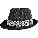 Fancet Packable Straw Fedora Panama Sun Summer Beach Hat Cuban Trilby Men Women 56-67cm