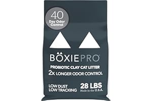 BOXIEPRO Boxie® Probiotic 40 Day Natural Odor Control Cat Litter, 28lb Clumping Clay Kitty Litter